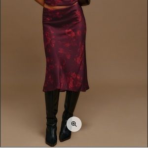 Reformation Ella Satin Skirt - Sanguine